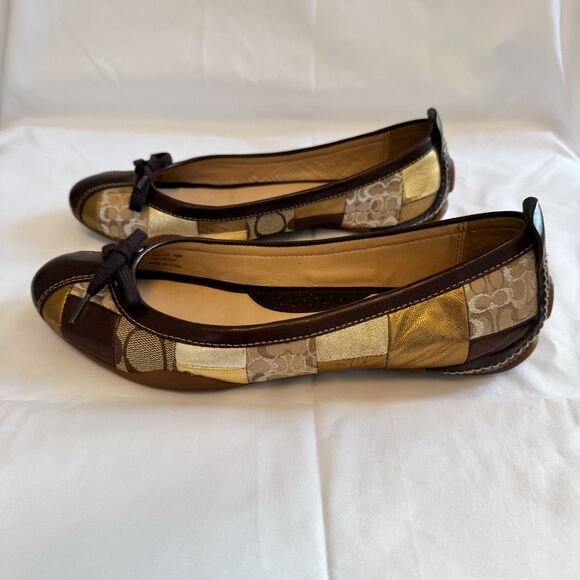 Coach Women's 'Jenilee' Mosaic Color Block Metallic Ballet Falts Size 8.5 - Picture 5 of 11